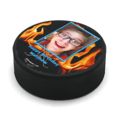 Personal picture perfect hockey puck gift for coach
