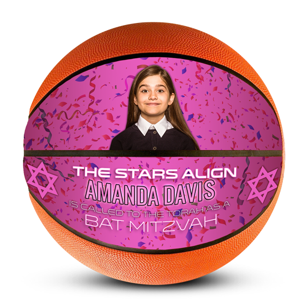 Best picture perfect basketball bat mitzvah gift for athlete Best photo sports customized bat mitzvah basketball gift for athlete