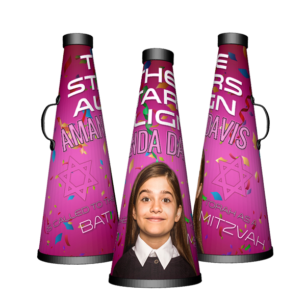 Personalised photo megaphone bat mitzvah athlete sports fan party favor Best custom cheerleading megaphones bat mitzvah athlete sports fan party favor
