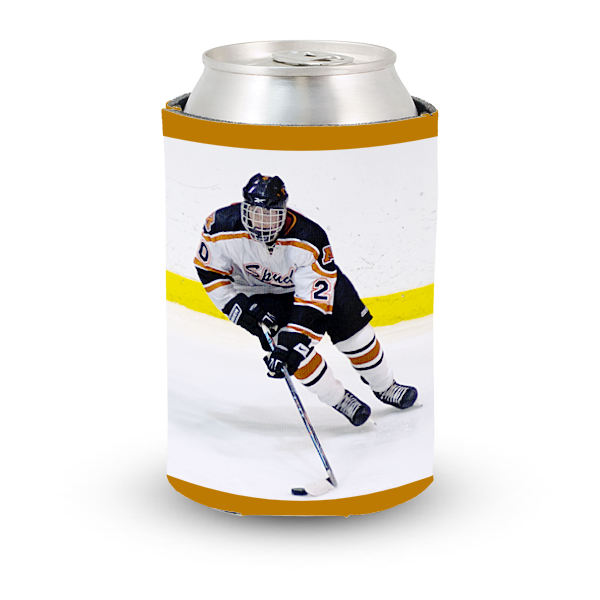 Custom hockey puck koozie gifts for senior team Personalized senior team hockey puck koozie gift ideas
