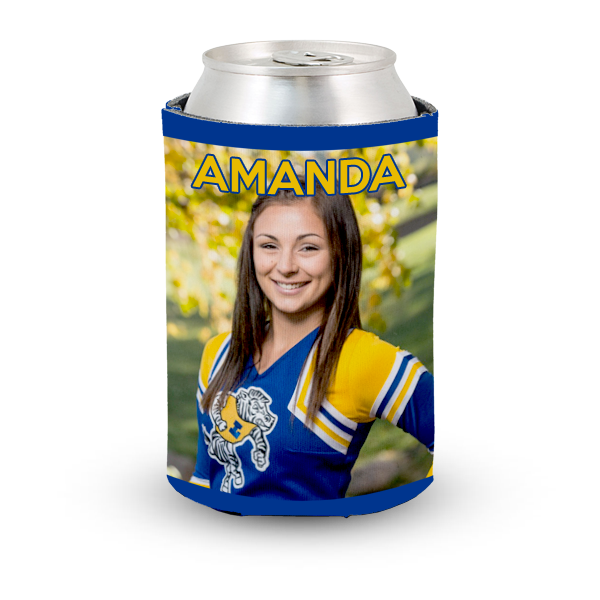 Custom coach cheer koozie megaphone gifts Personal best photo cheerleading koozie megaphones gifts