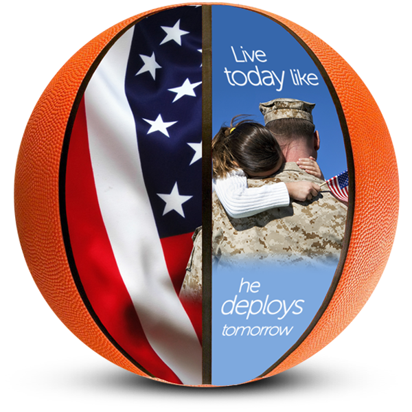 Personalised custom colored basketballs to honor our military Best picture perfect print on basketball to honor our military