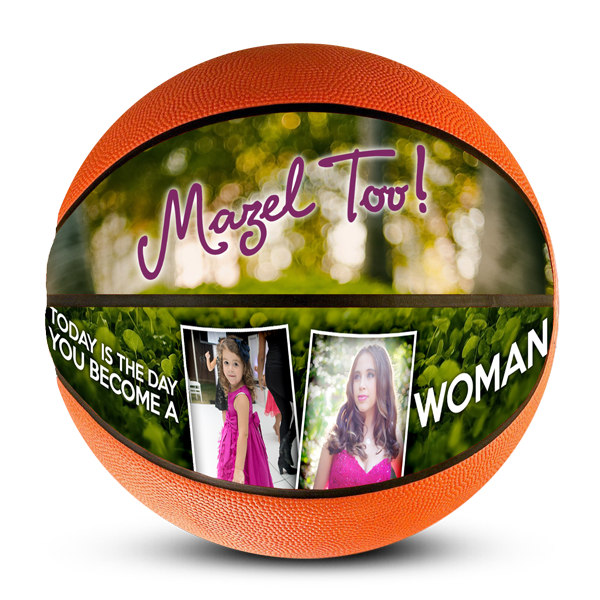 Personalised picture basketball bat mitzvah gift for fan Custom basketball bat mitzvah gift for fan