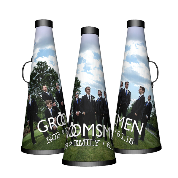 Personalised picture cheerleading megaphones groomsmen gift for fan Custom cheerleading megaphones groomsmen gift for fan