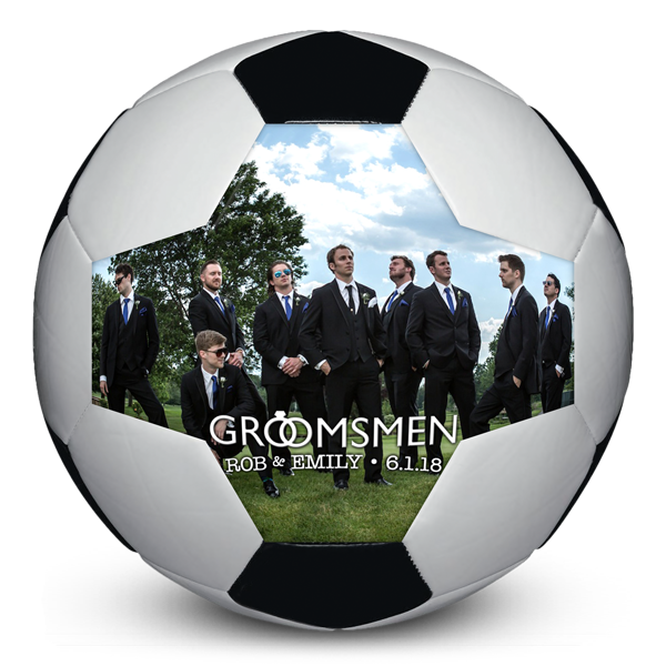 Personalised picture soccer ball groomsmen gift for fan Custom soccer ball groomsmen gift for fan