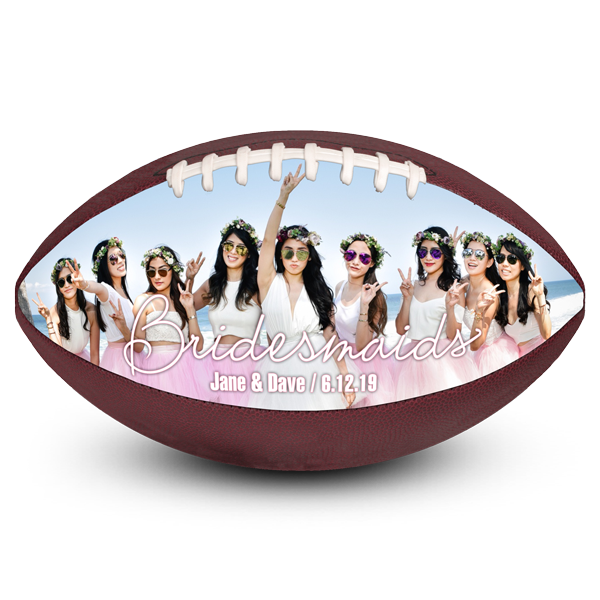 Best picture perfect football bridesmaids gift idea for athlete sports fan party favor Best photo sports customized football bridesmaids gift idea for athlete sports fan party favor