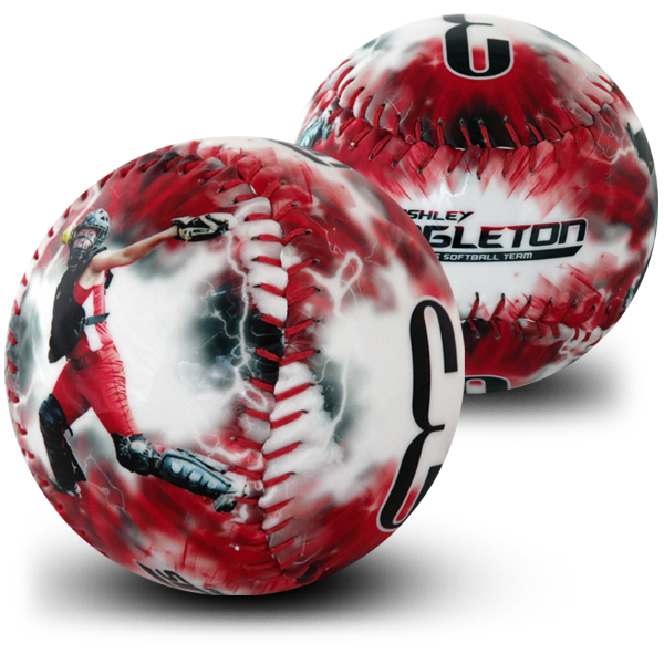 Best photo sports customized softball team players Customized softball by adding picture team players