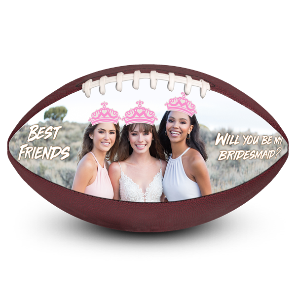 Personal sports football bridesmaids gift for fan Best photo sports personalized football bridesmaids gift idea for athlete sports fan party favor