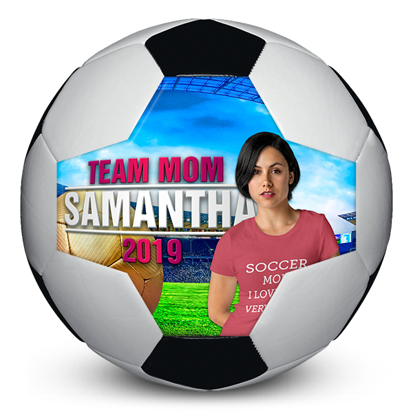 Customised soccerball gifts for team mom Custom picture perfect soccerball mom team gifts