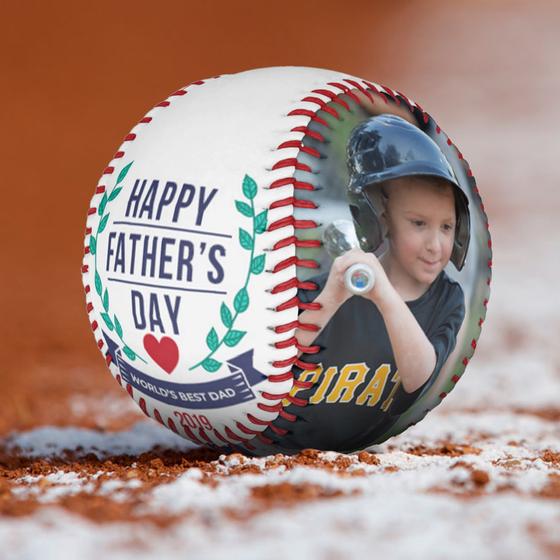 Custom photo fathers day softball gift Custom fathers day softball gift
