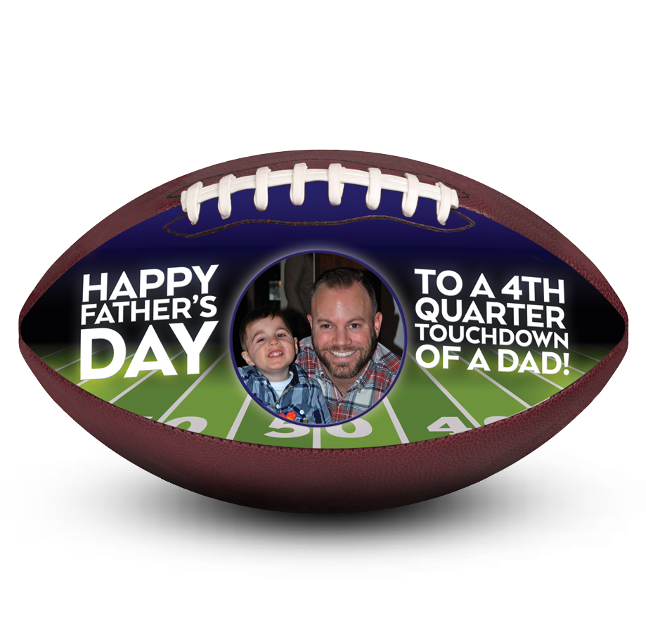 Custom photo fathers day football gift Custom fathers day football gift