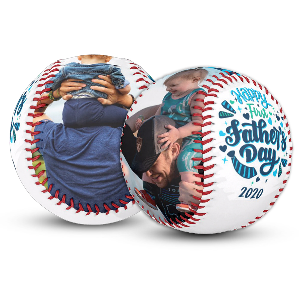 Custom photo fathers day softball gift Custom fathers day softball gift