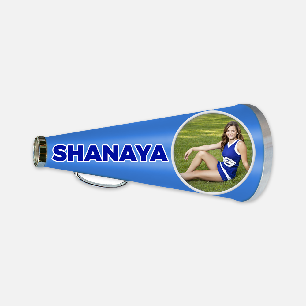 Custom photo senior night cheerleading megaphone Custom senior night cheerleader megaphone magnet