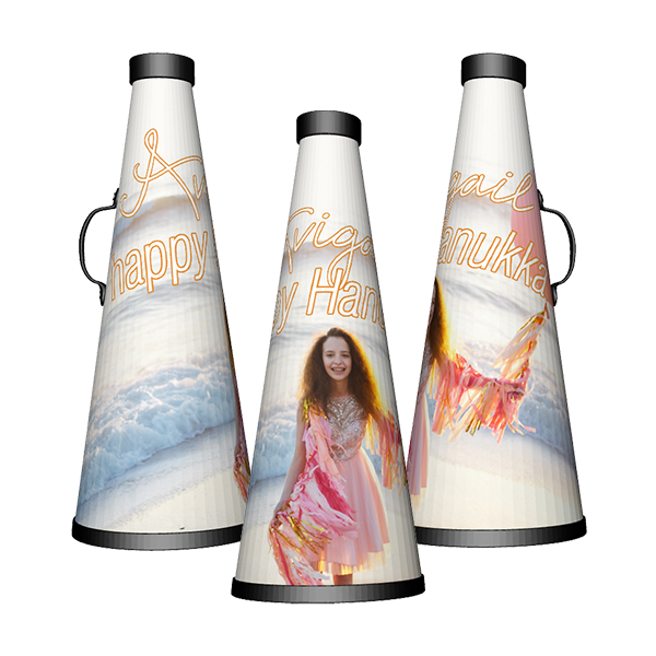 Custom christmas holiday season hanukkah gift ideas for cheerleading megaphone