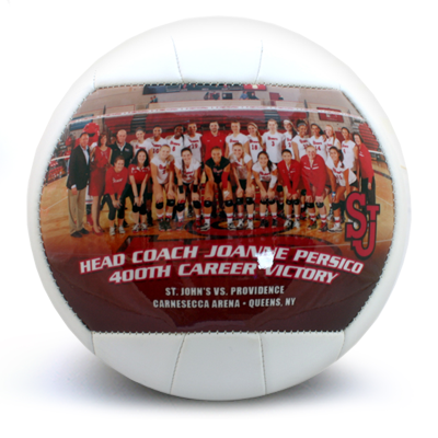 Customised pictures of volleyball court on wedding party favors